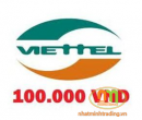 Thẻ điện thoại Viettel 100