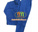 Quần áo bảo hộ vải chéo xanh công nhân giá rẻ